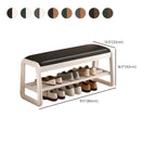 Short Wood Storage Entryway Bench Green Leather Seat