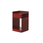 White Rectangular Steel Swivel Side Table with Storage