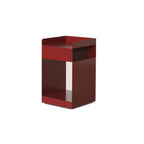 White Rectangular Steel Swivel Side Table with Storage