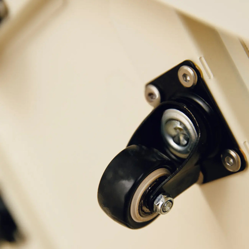 White Rectangular Steel Swivel Side Table with Storage