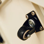 White Rectangular Steel Swivel Side Table with Storage