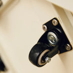 White Rectangular Steel Swivel Side Table with Storage