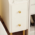 Trendy Narrow Stone Countertop 2 Tiers Drawer Nightstand
