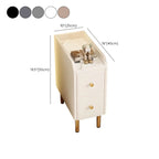 Trendy Narrow Stone Countertop 2 Tiers Drawer Nightstand