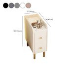 Trendy Narrow Stone Countertop 2 Tiers Drawer Nightstand