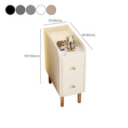 Trendy Narrow Stone Countertop 2 Tiers Drawer Nightstand