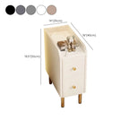 Trendy Narrow Stone Countertop 2 Tiers Drawer Nightstand