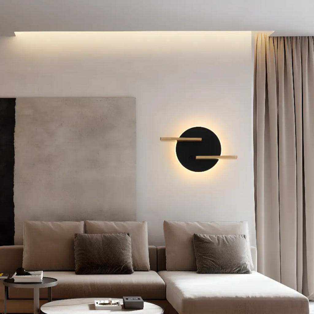 White Circular Acrylic LED Wall Sconce for Living Room Lighting