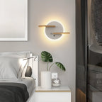 White Circular Acrylic LED Wall Sconce for Living Room Lighting