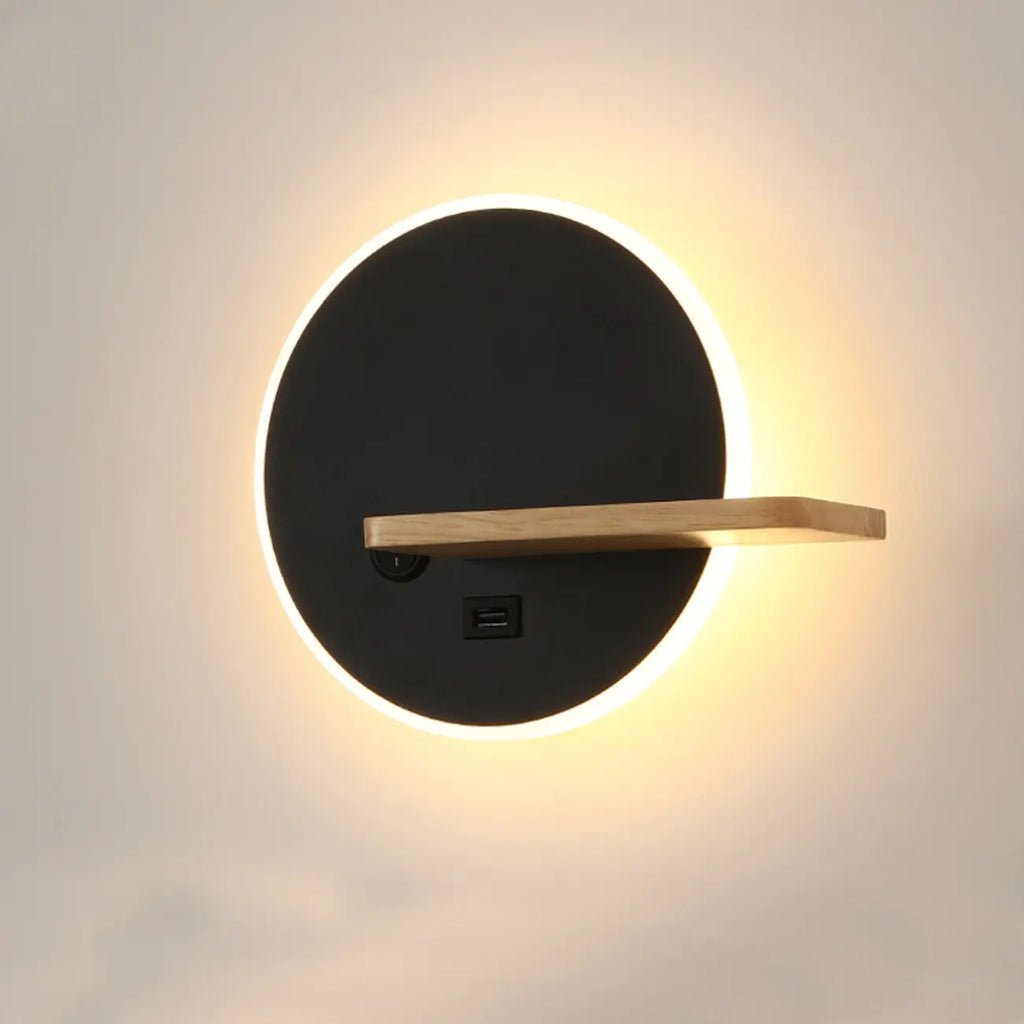 White Circular Acrylic LED Wall Sconce for Living Room Lighting