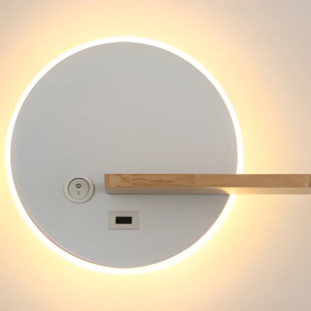 White Circular Acrylic LED Wall Sconce for Living Room Lighting