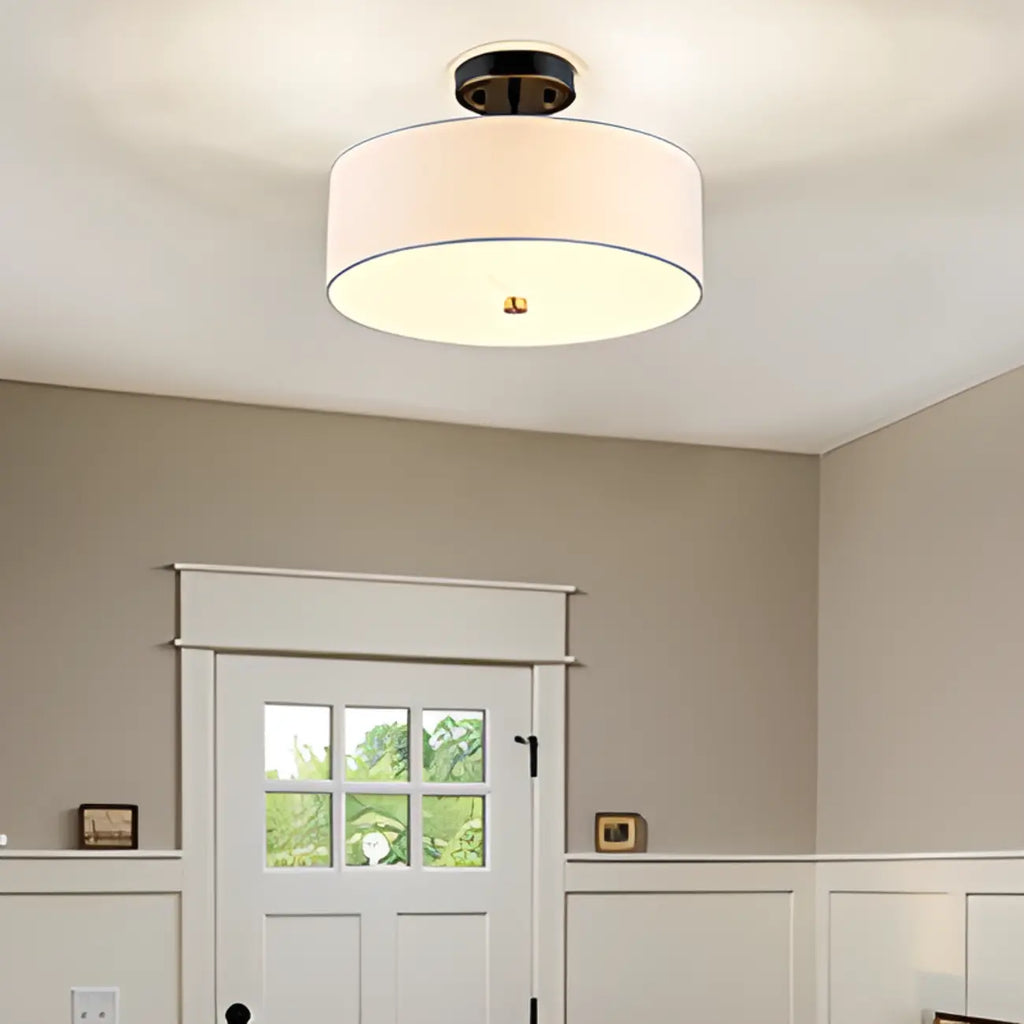 Modern Cylinder LED Semi Flush Ceiling Light for Living Room