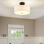 Modern Cylinder LED Semi Flush Ceiling Light for Living Room