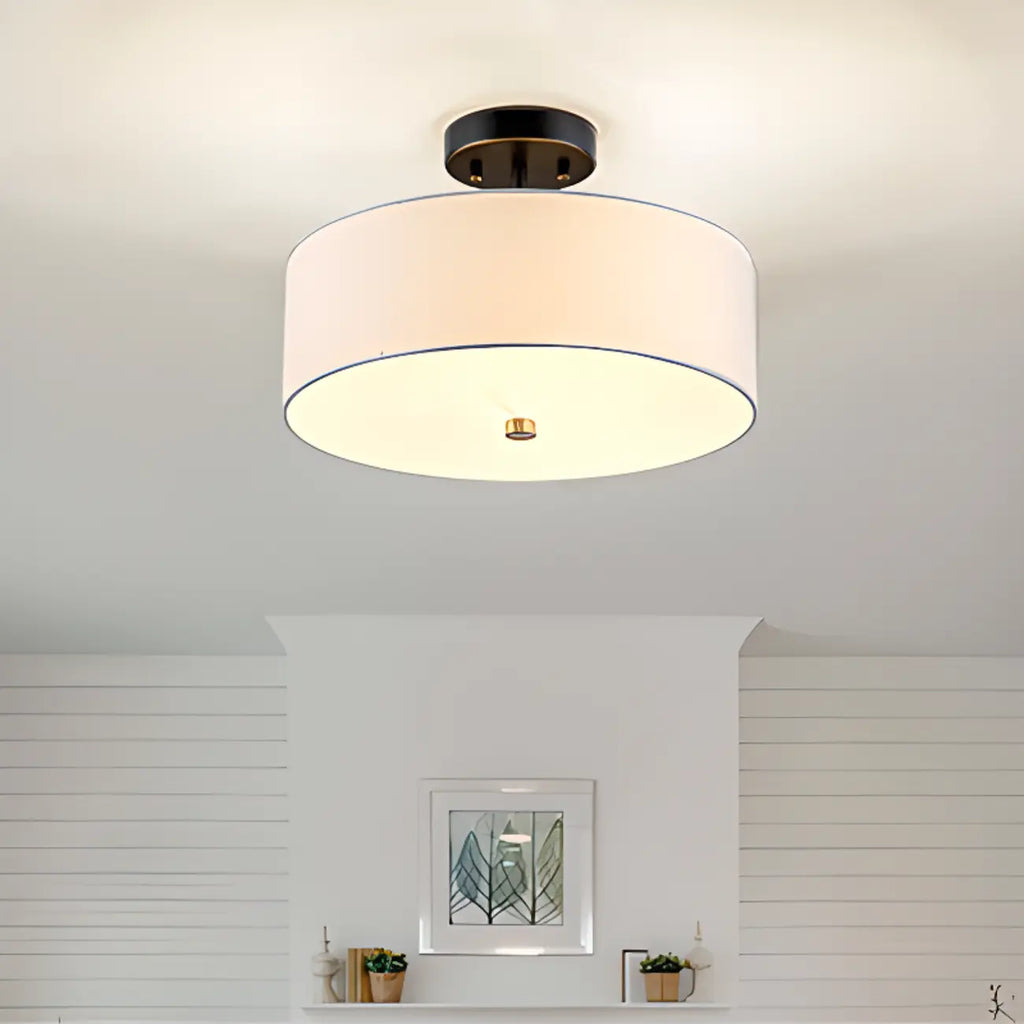 Modern Cylinder LED Semi Flush Ceiling Light for Living Room