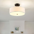 Modern Cylinder LED Semi Flush Ceiling Light for Living Room