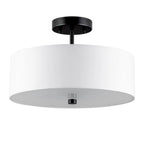 Modern Cylinder LED Semi Flush Ceiling Light for Living Room