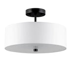 Modern Cylinder LED Semi Flush Ceiling Light for Living Room