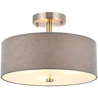 Modern Cylinder LED Semi Flush Ceiling Light for Living Room