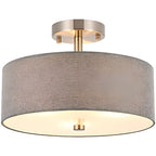 Modern Cylinder LED Semi Flush Ceiling Light for Living Room