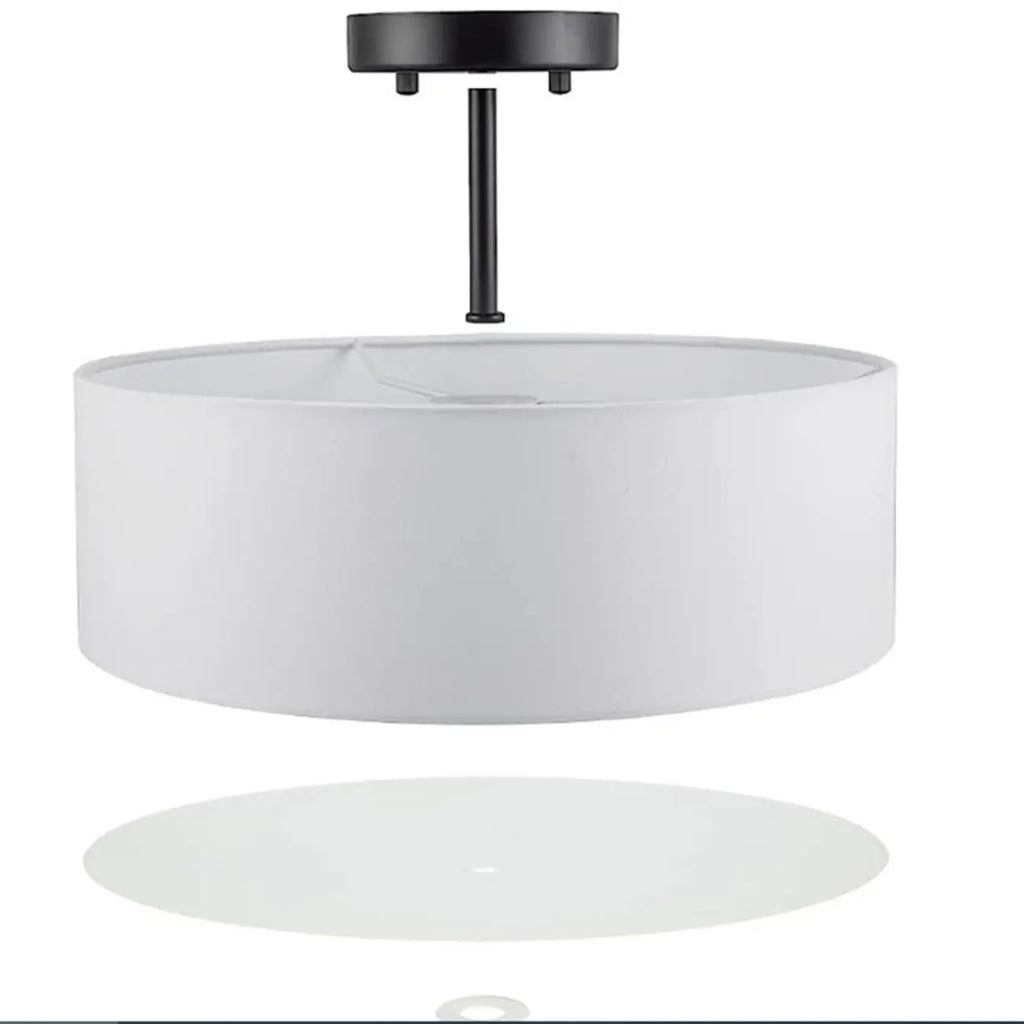 Modern Cylinder LED Semi Flush Ceiling Light for Living Room
