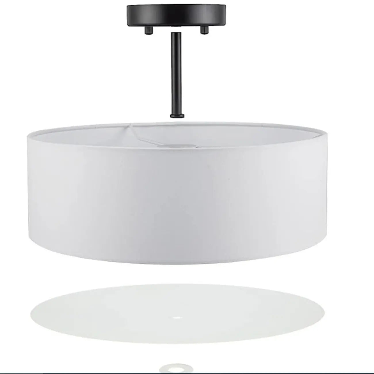 Modern Cylinder LED Semi Flush Ceiling Light for Living Room