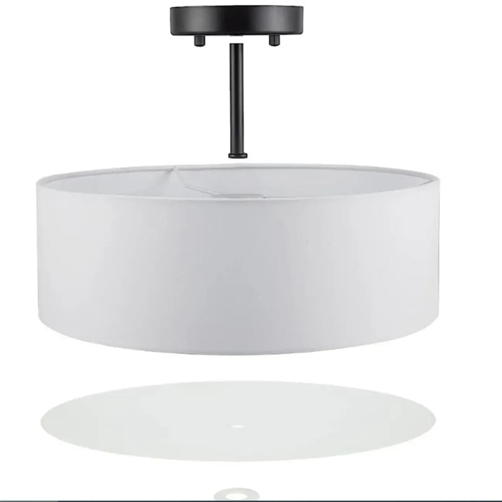Modern Cylinder LED Semi Flush Ceiling Light for Living Room