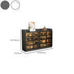 Led-lit Shoe Cabinet with Adjustable Shelves Transparent Doors