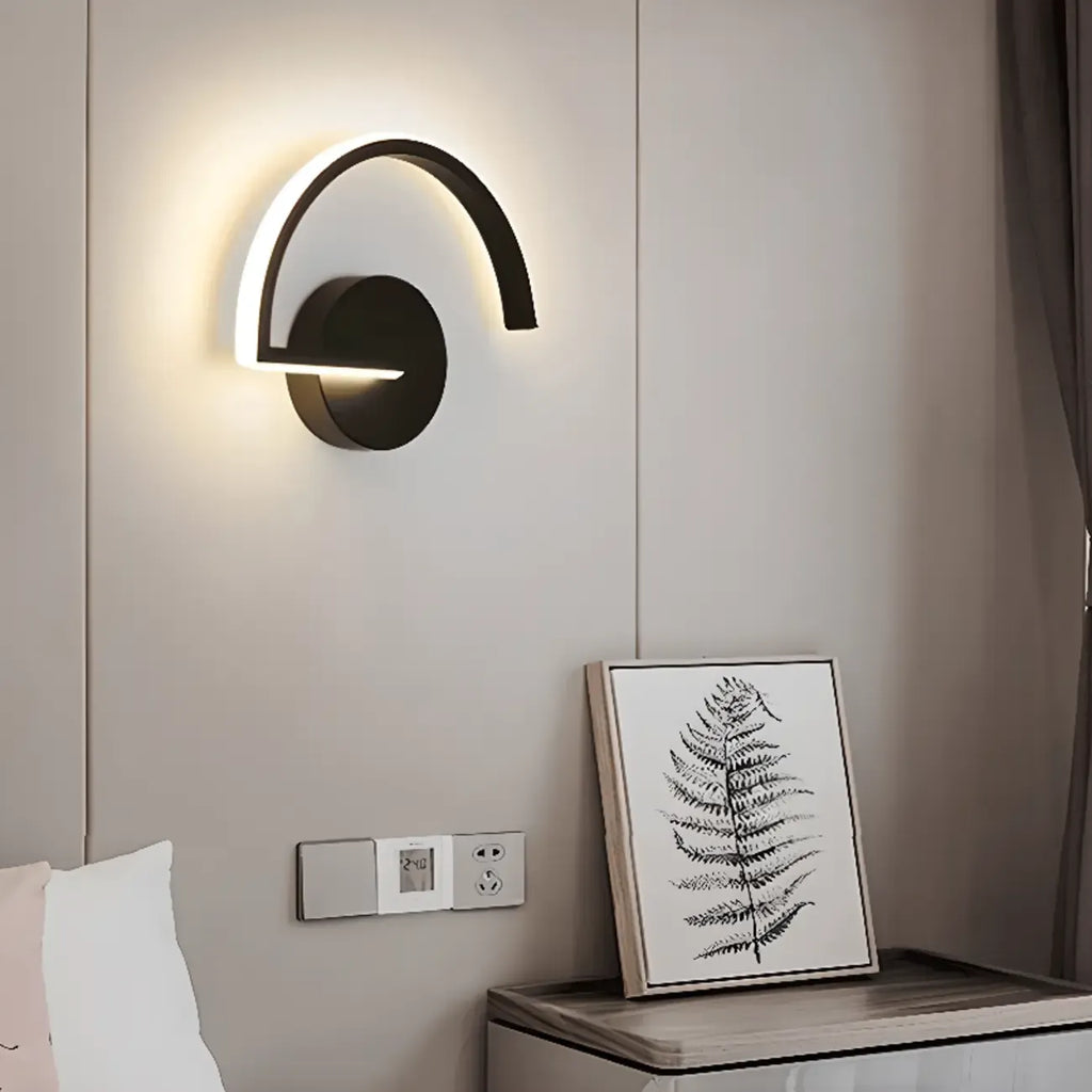 Indoor Minimalist Black LED Wall Sconce with Linear Fixture