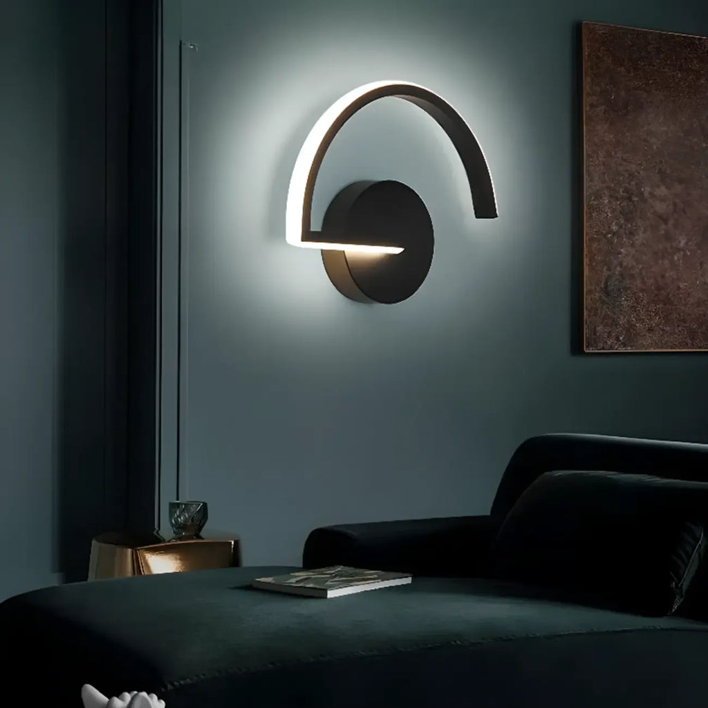 Indoor Minimalist Black LED Wall Sconce with Linear Fixture