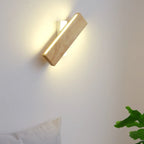 Rotatable Wood 2-Light LED Wall Sconce for Bedside Lighting