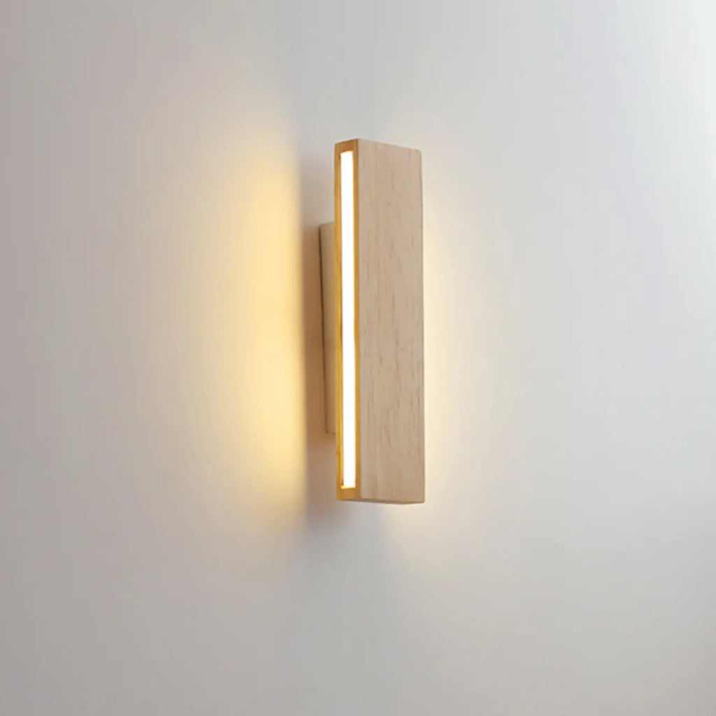Rotatable Wood 2-Light LED Wall Sconce for Bedside Lighting