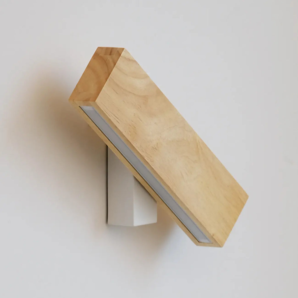 Rotatable Wood 2-Light LED Wall Sconce for Bedside Lighting