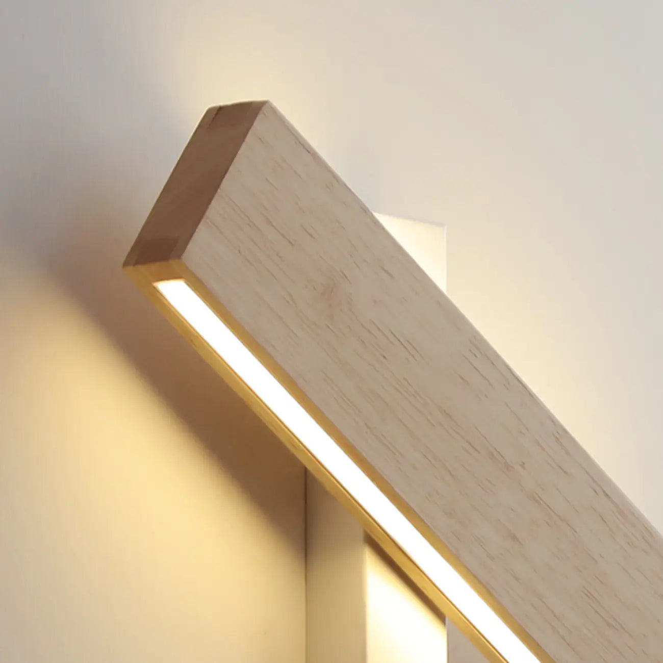 Rotatable Wood 2-Light LED Wall Sconce for Bedside Lighting