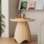 Scandinavian Plastic Round End Table with Tray Top for Bedroom