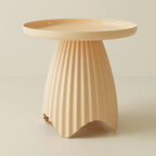 Scandinavian Plastic Round End Table with Tray Top for Bedroom