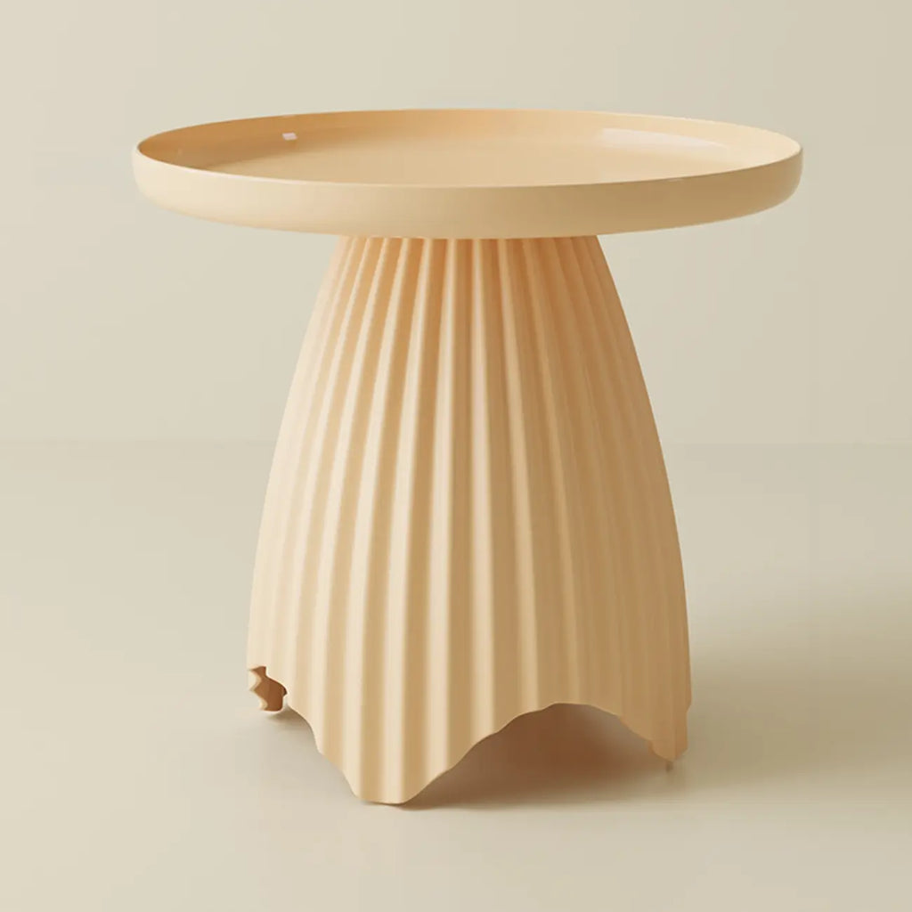 Scandinavian Plastic Round End Table with Tray Top for Bedroom