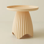 Scandinavian Plastic Round End Table with Tray Top for Bedroom