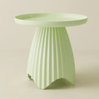 Scandinavian Plastic Round End Table with Tray Top for Bedroom