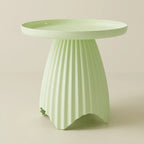 Scandinavian Plastic Round End Table with Tray Top for Bedroom