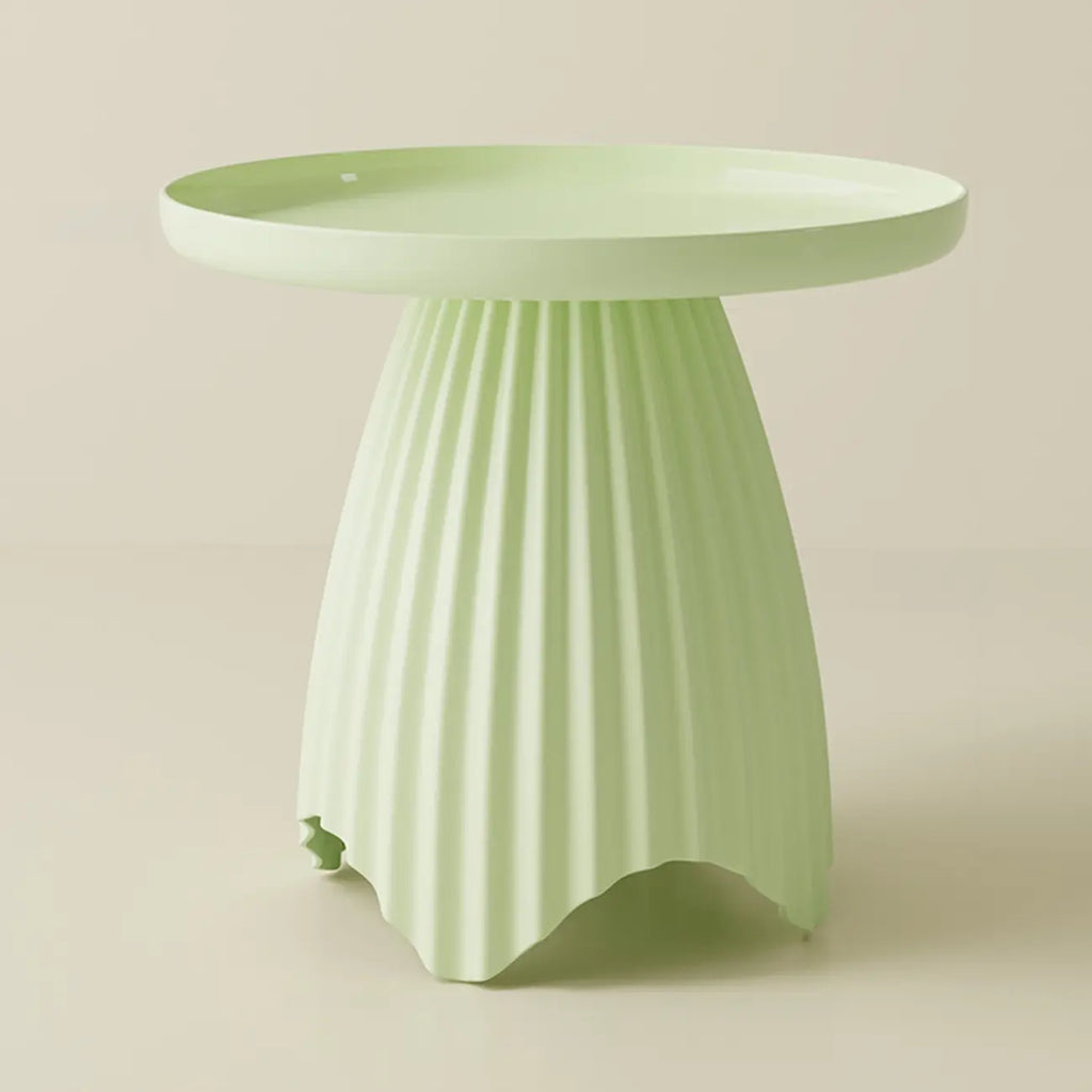 Scandinavian Plastic Round End Table with Tray Top for Bedroom