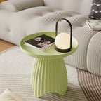 Scandinavian Plastic Round End Table with Tray Top for Bedroom
