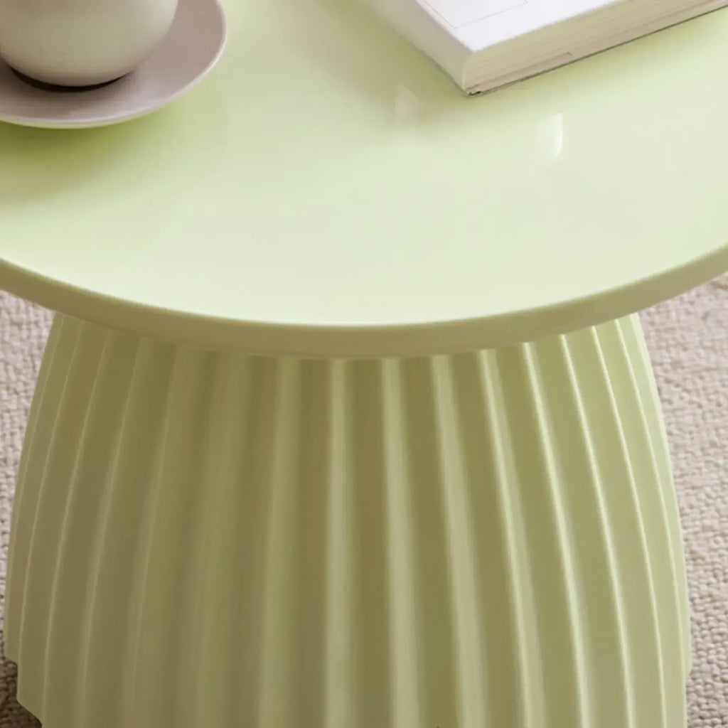 Scandinavian Plastic Round End Table with Tray Top for Bedroom