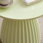 Scandinavian Plastic Round End Table with Tray Top for Bedroom