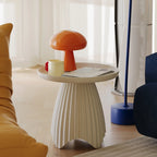 Scandinavian Plastic Round End Table with Tray Top for Bedroom