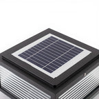 Black Metal Striped Solar Square Outdoor Post Lights
