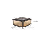 Black Metal Striped Solar Square Outdoor Post Lights