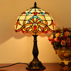 HomeyFad Vintage Stained Glass Dome Bronze Table Lamp