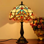 HomeyFad Vintage Stained Glass Dome Bronze Table Lamp