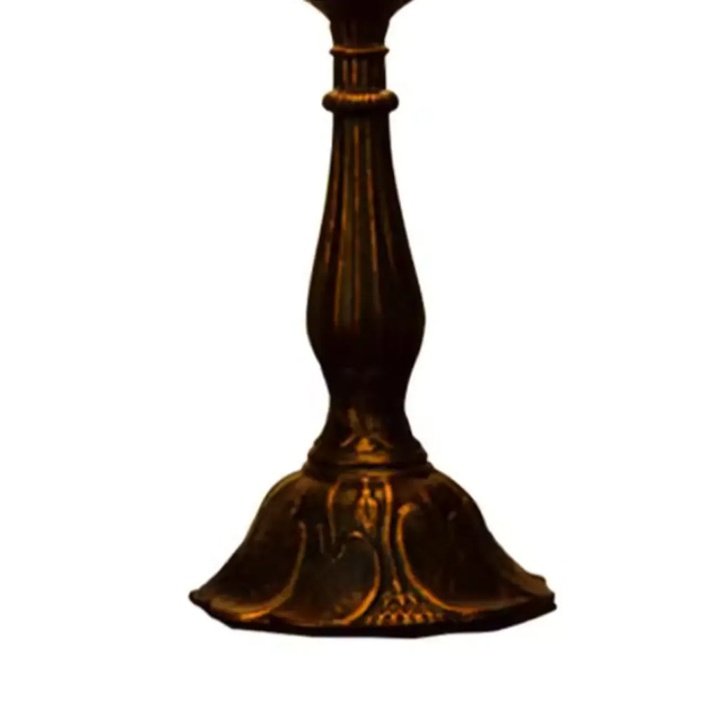 HomeyFad Vintage Stained Glass Dome Bronze Table Lamp