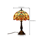 HomeyFad Vintage Stained Glass Dome Bronze Table Lamp